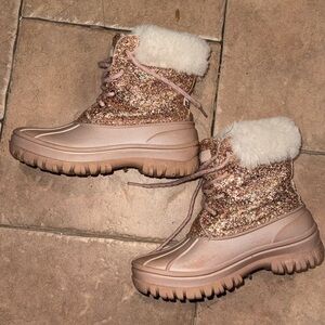 London Fog Glittery Pink Kids Boots